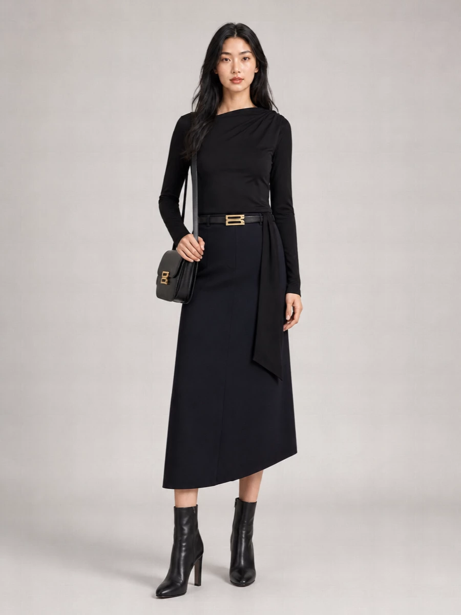 Victoria Beckham Asymmetric Long-Sleeve Top