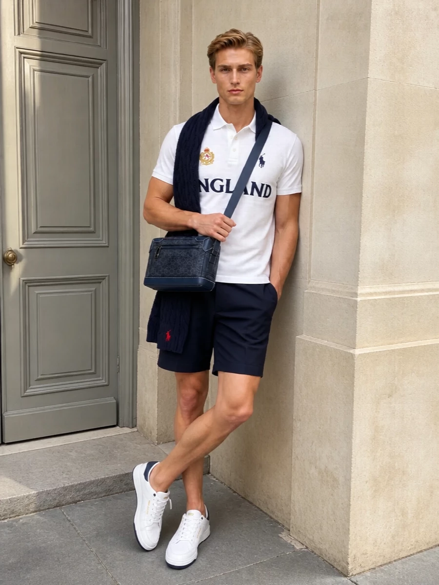 Polo ralph lauren england polo navy shorts sneakers