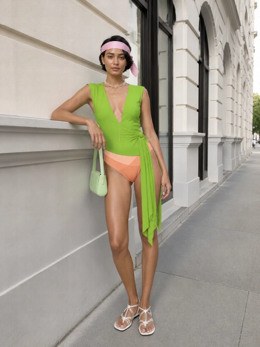 Elisabetta franchi swimsuit prada sandals mint bag