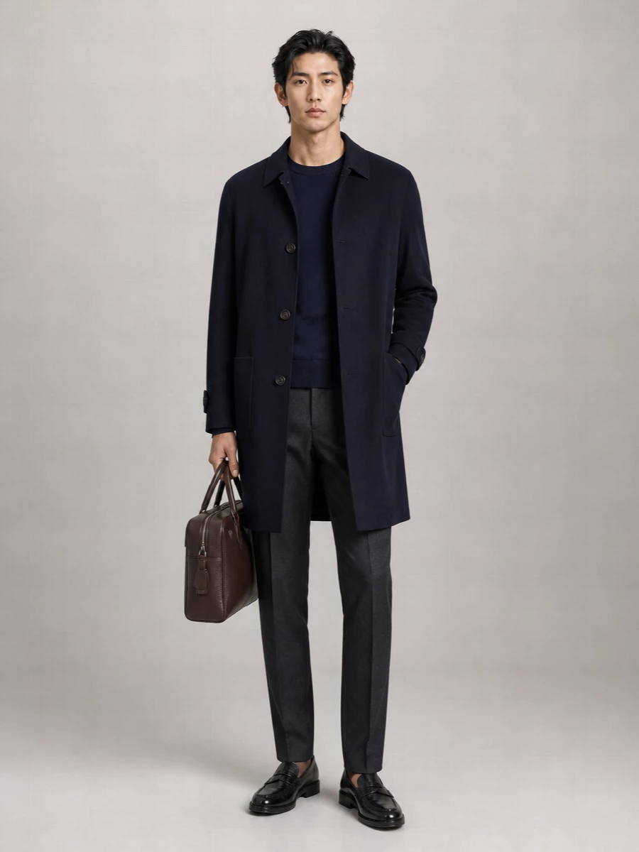 Eleventy Wool Single Breasted Coat