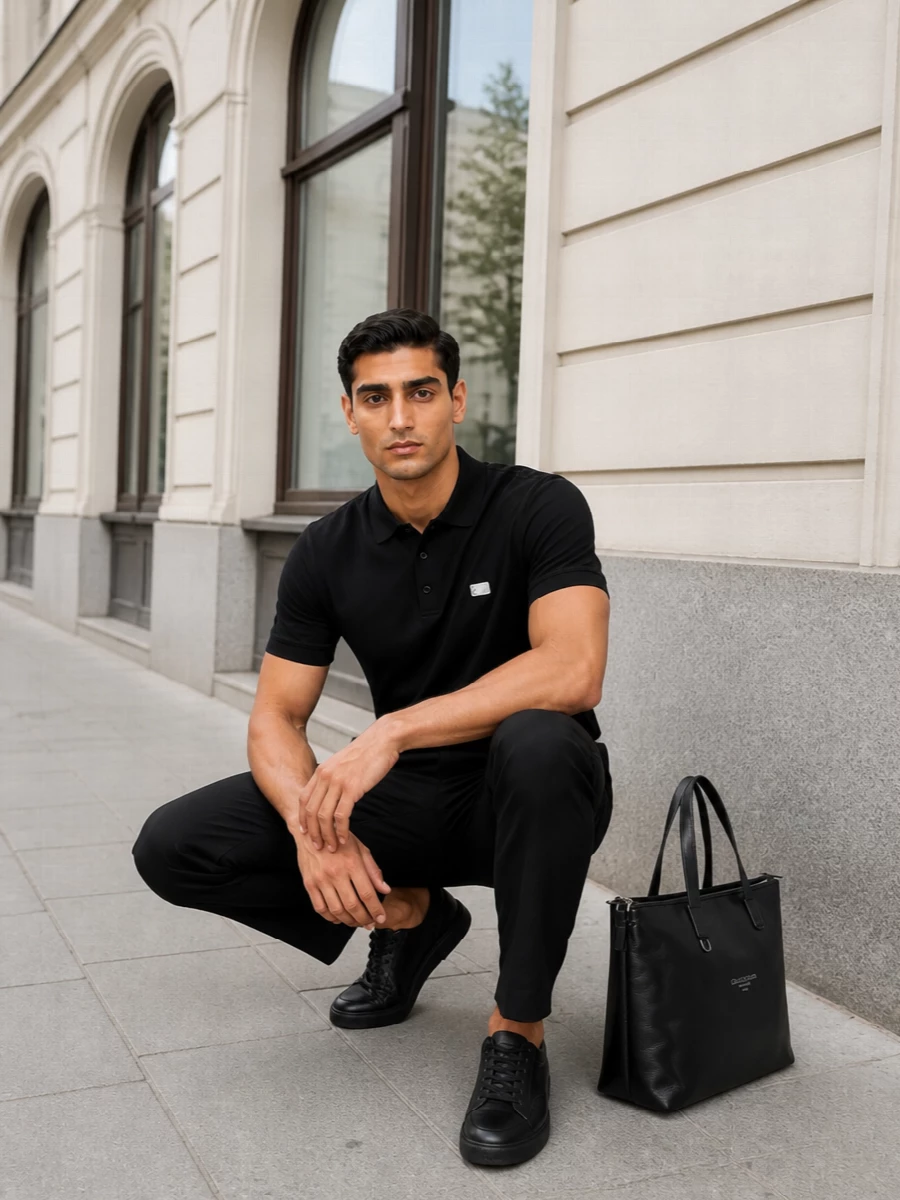 Dolce gabbana black polo tailored trousers