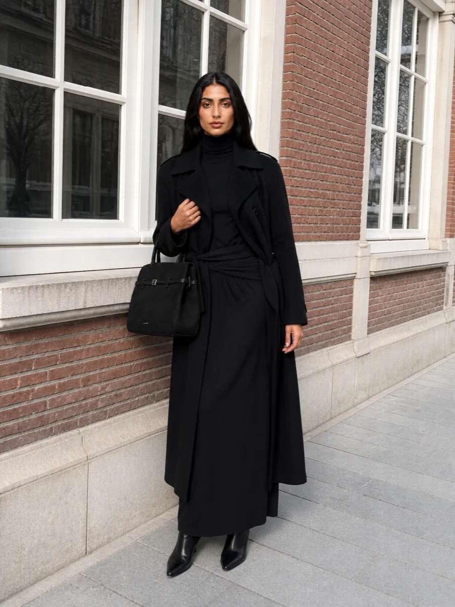 Fabiana filippi knit maxi dress black trench