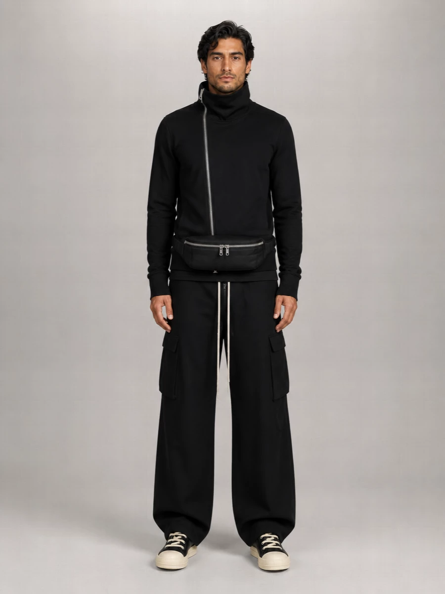 Rick Owens Leather Hi-Top Sneakers