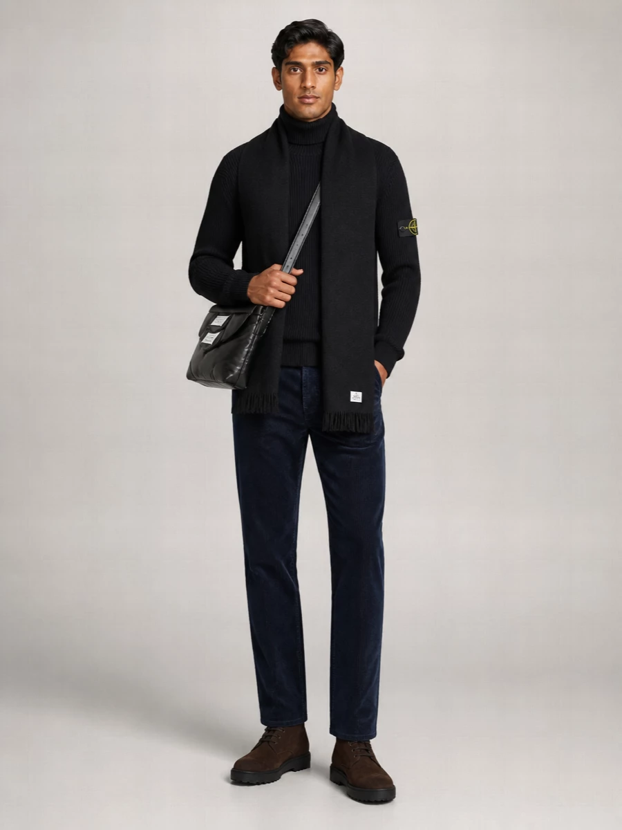 Stone Island Wool Ribbed Turtleneck Sweater