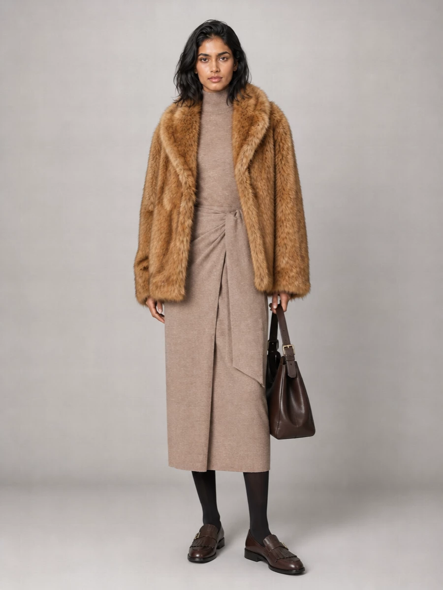 The Frankie Shop faux fur short coat