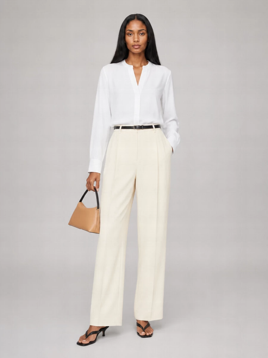 Totême High-Rise Pleated Straight-Leg Tailored Trousers