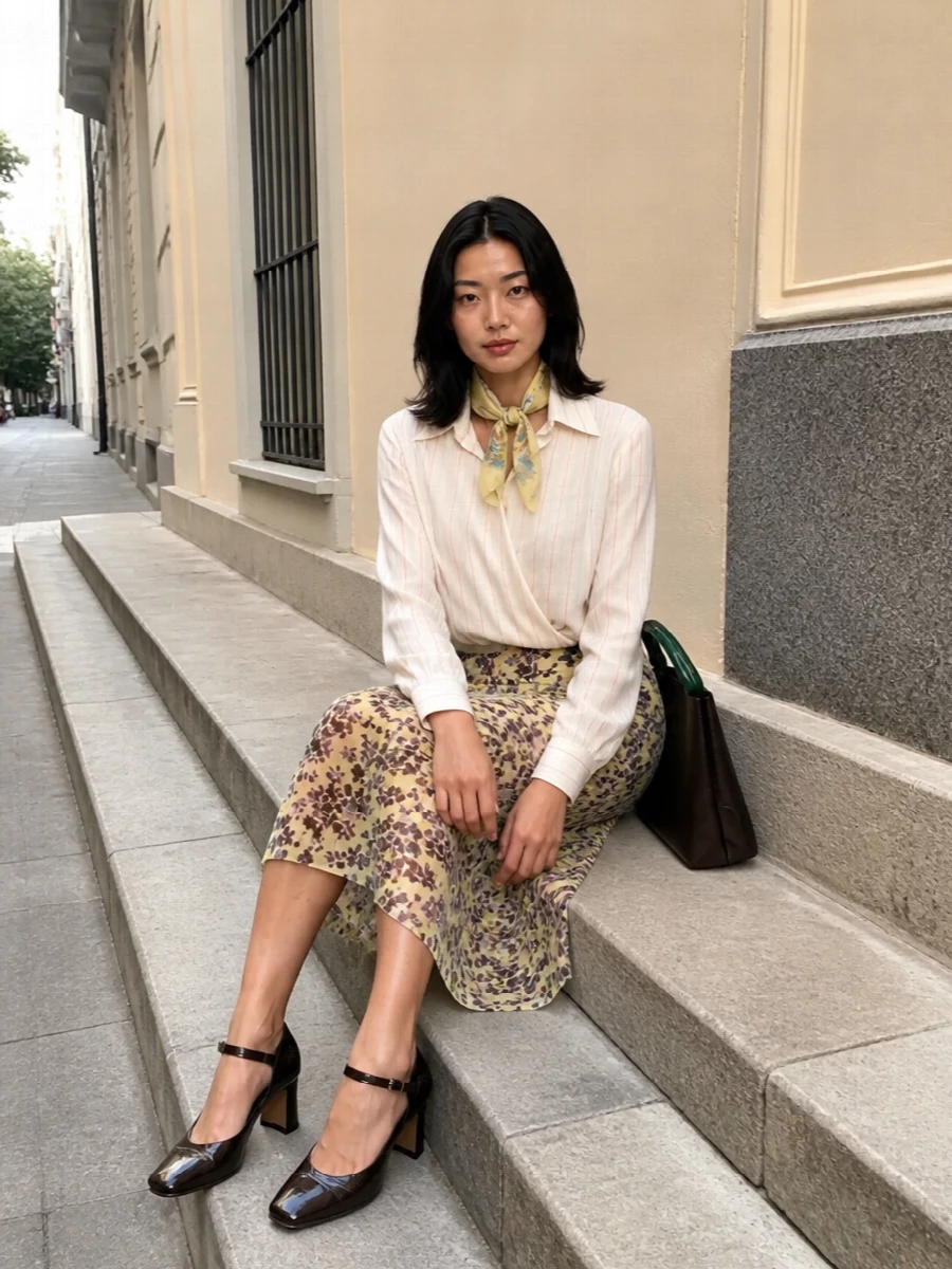 Dries van noten floral midi skirt evening outfit