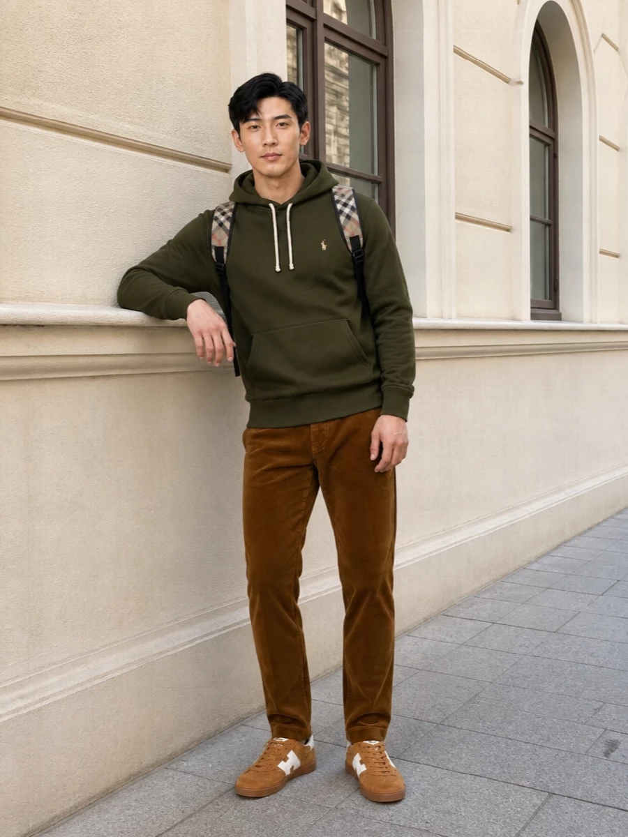 Polo ralph lauren hoodie corduroy trousers outfit