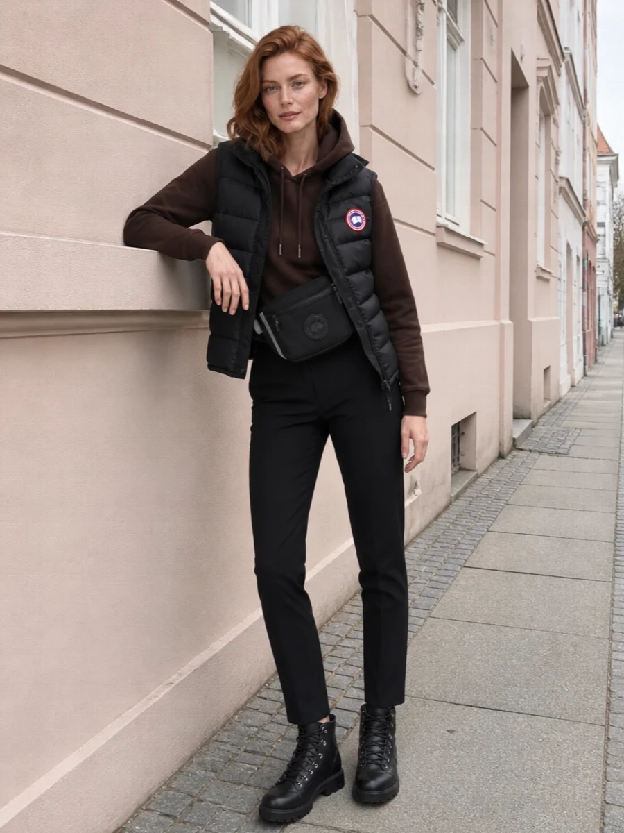 Canada goose gilet moncler ski trousers outfit