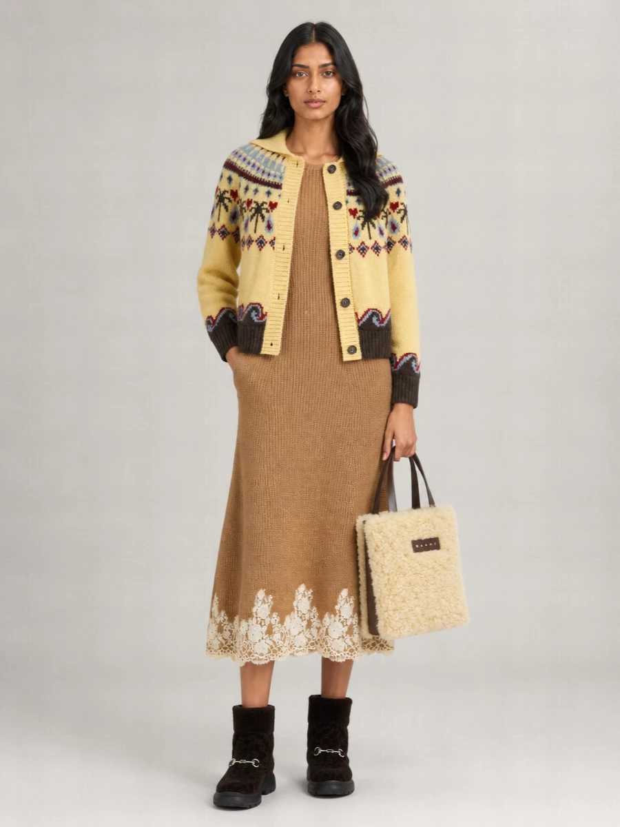 Alanui Virgin Wool Fitted Cardigan
