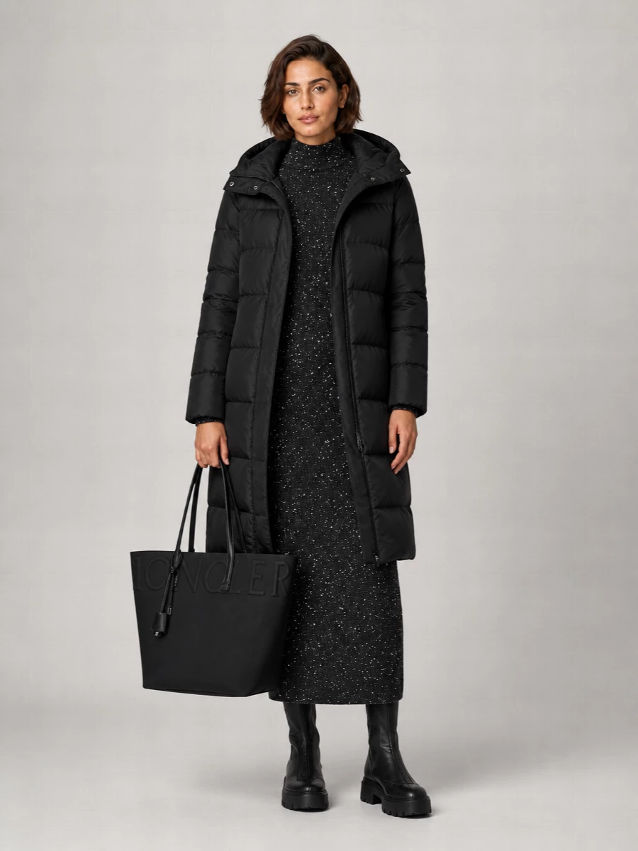 Canada Goose Down Hooded Midi Puffer Jacket