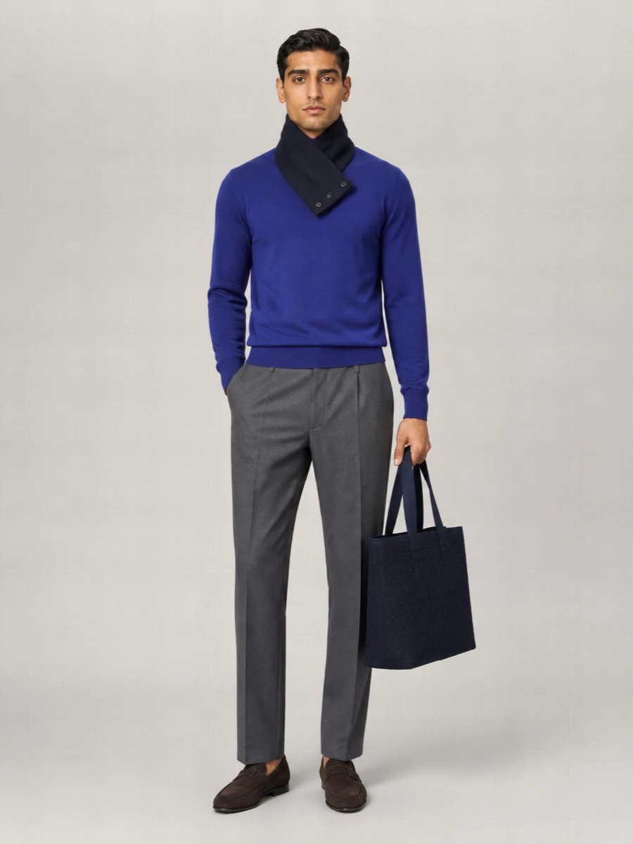 Pt Torino Virgin Wool Ribbed Mock Turtleneck Sweater