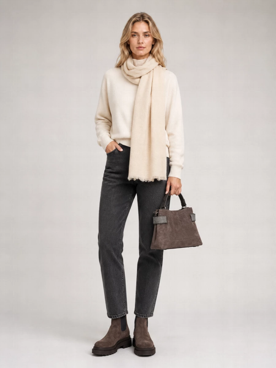 Brunello Cucinelli Cropped Straight-Leg Denim Jeans