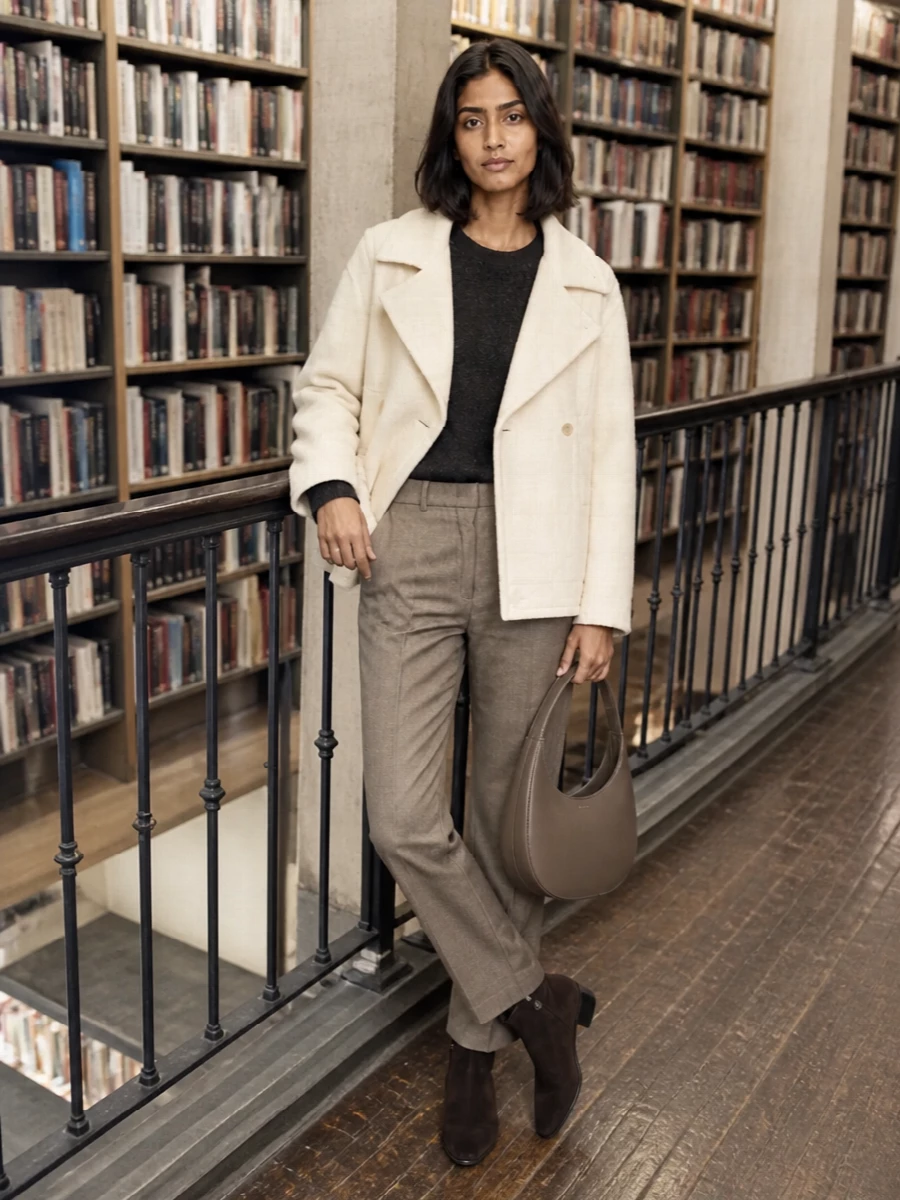 Semicouture ivory coat s max mara trousers outfit