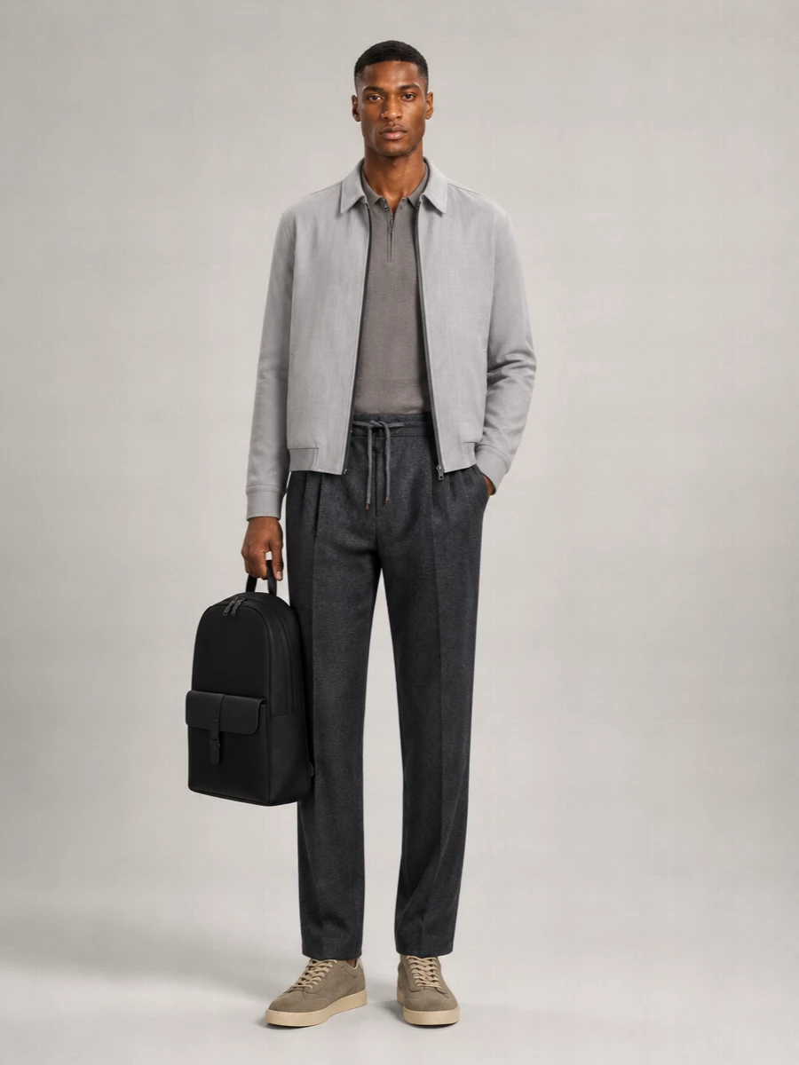 Brioni Wool Zip-Up Blouson Jacket