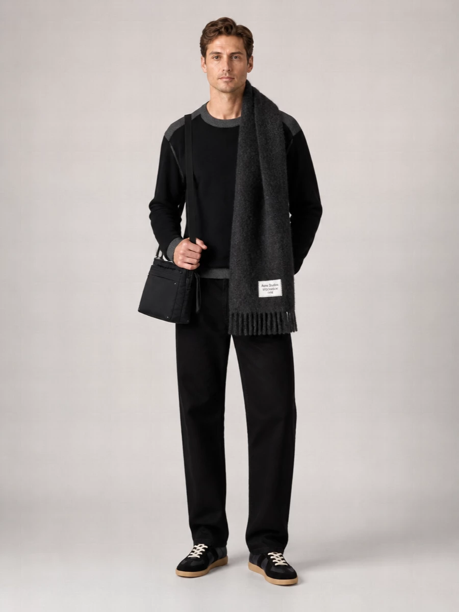 Mm6 Maison Margiela Merino Wool Contrasting Trim Crew-Neck Jumper
