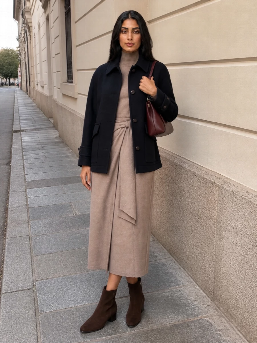 Max mara knit midi dress circolo navy coat