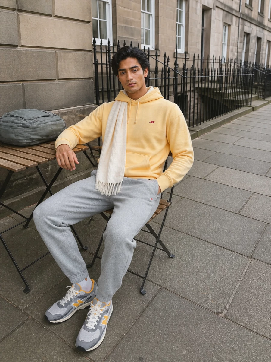 New balance pastel hoodie grey joggers runners