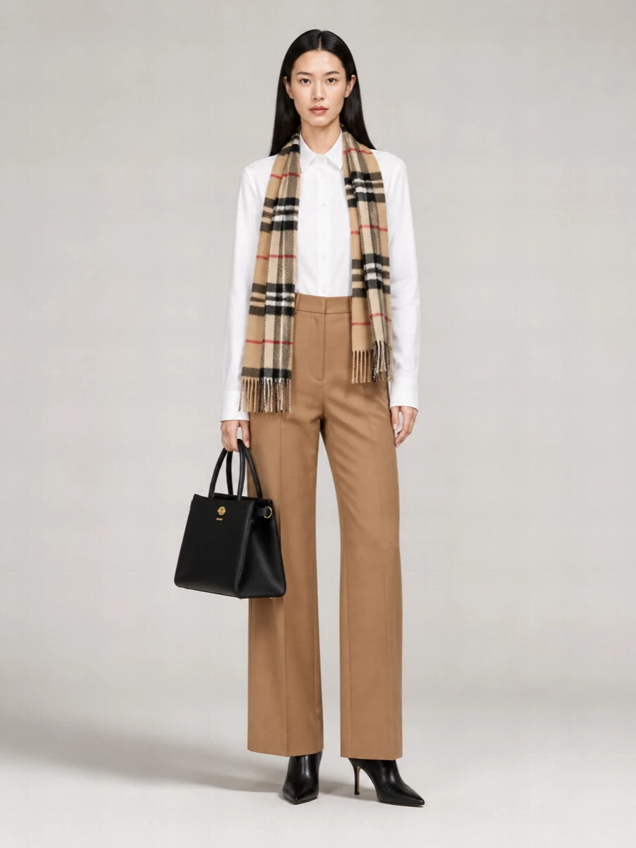 Burberry Wool Wide-Leg Trousers