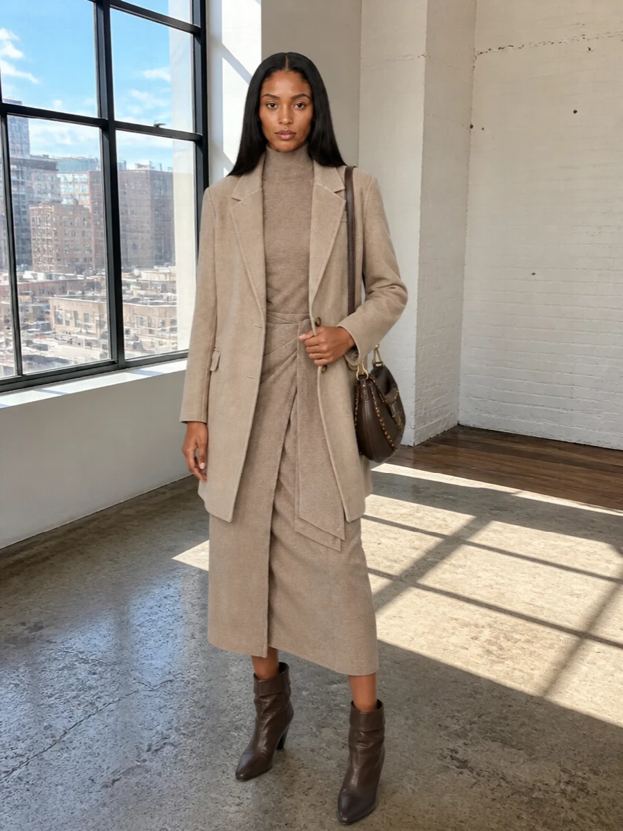 Isabel marant coat max mara knit wrap dress outfit