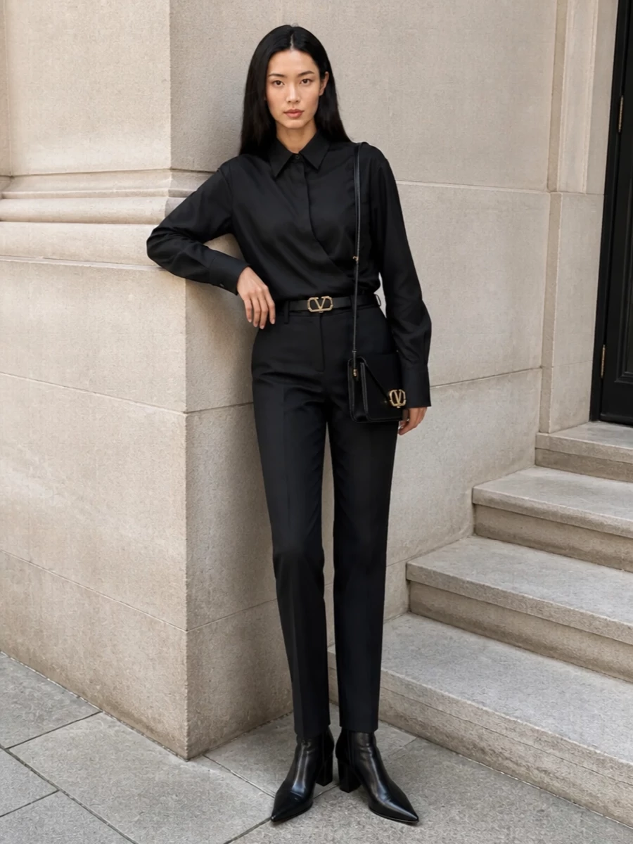 Valentino black trousers modern ankle boots