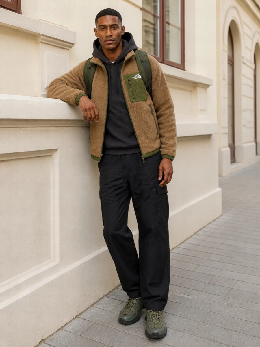 North face fleece cargo pants new balance sneakers