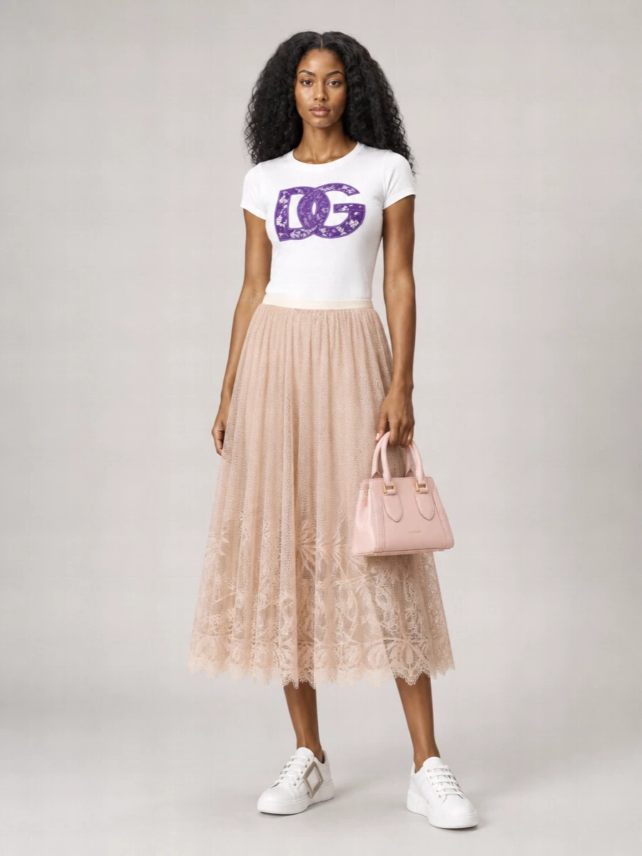 Dolce&Gabbana Cotton Lace T-Shirt