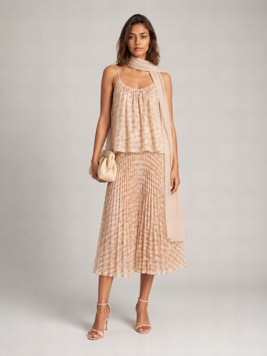 Forte Forte Metallic Pleated Skirt