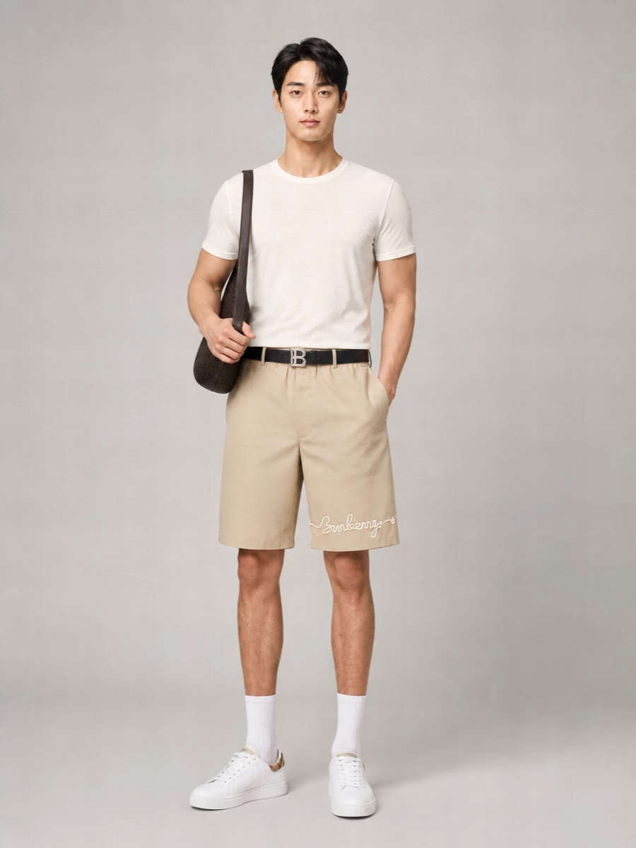 Burberry Checked Logo Cotton T-Shirt