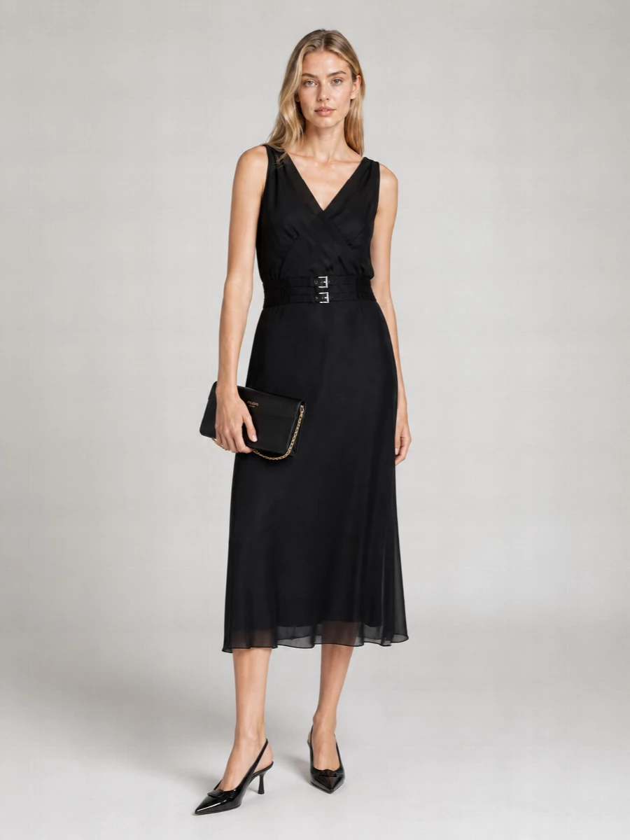Prada Black Stretch Midi Dress