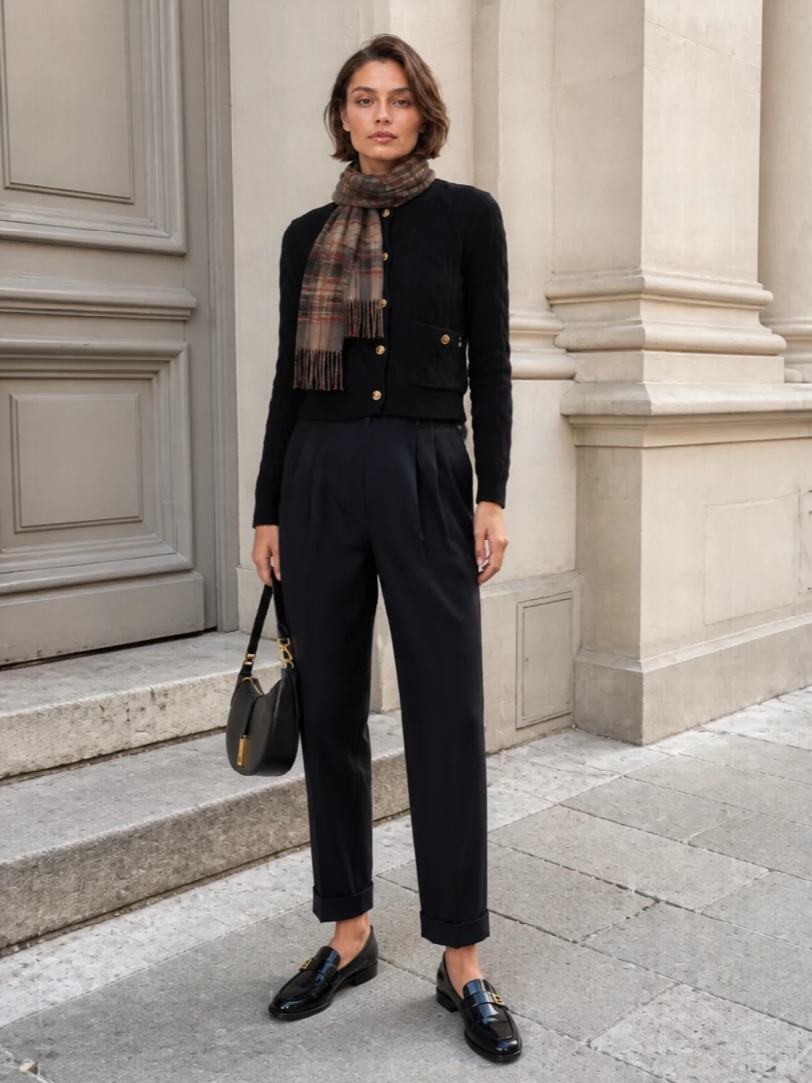 Polo ralph lauren cardigan navy trousers outfit