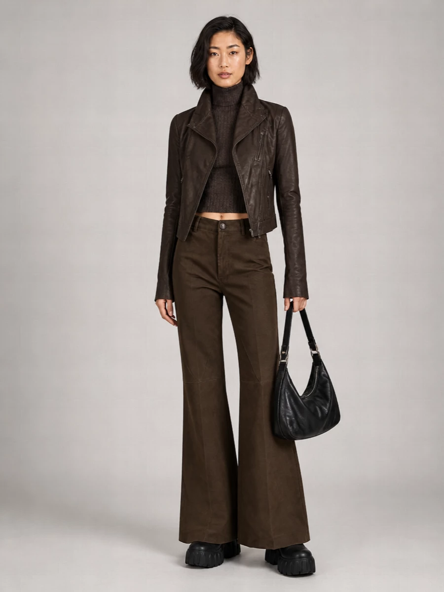 Rick Owens Lamb Leather Classic Biker Jacket