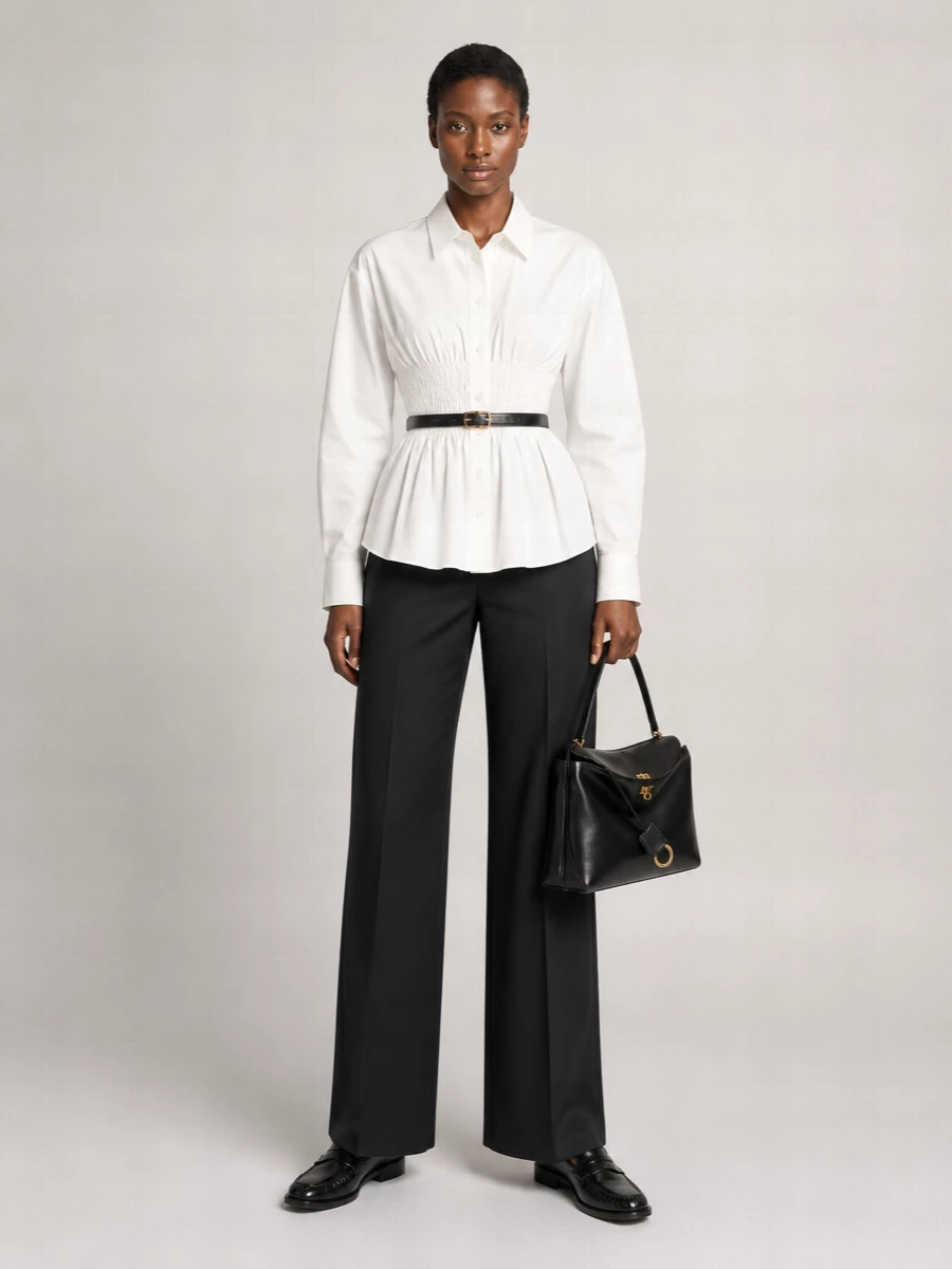 Prada Virgin Wool Wide-Leg Trousers