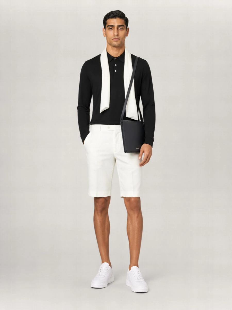 Zanone Cotton Long-Sleeve Polo Shirt
