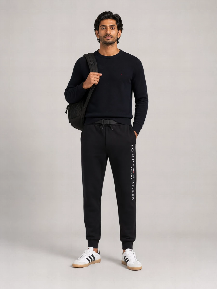 Tommy Hilfiger Cotton Ribbed Track Pants