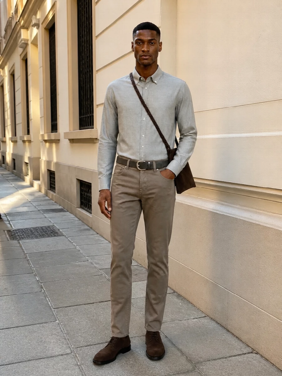 Brunello cucinelli shirt taupe jeans tods boots