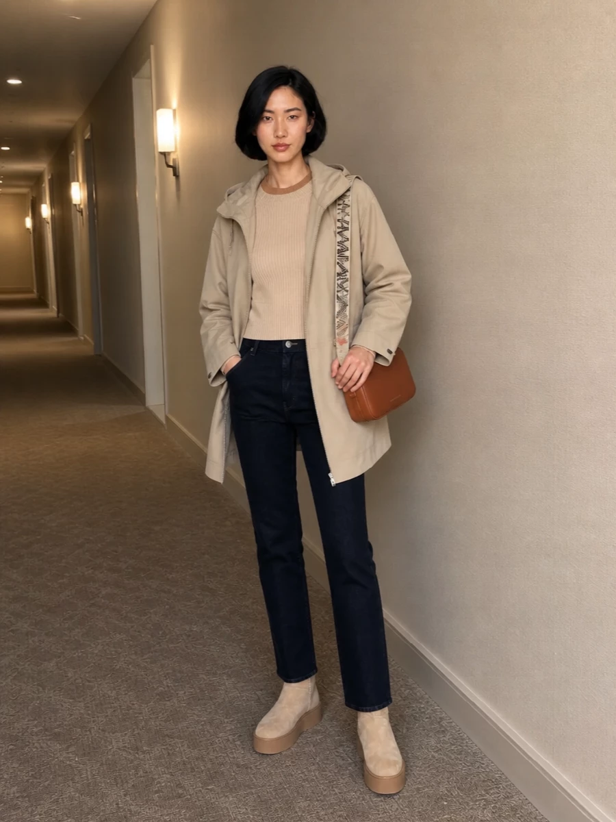 Emporio armani parka max mara knit dark jeans