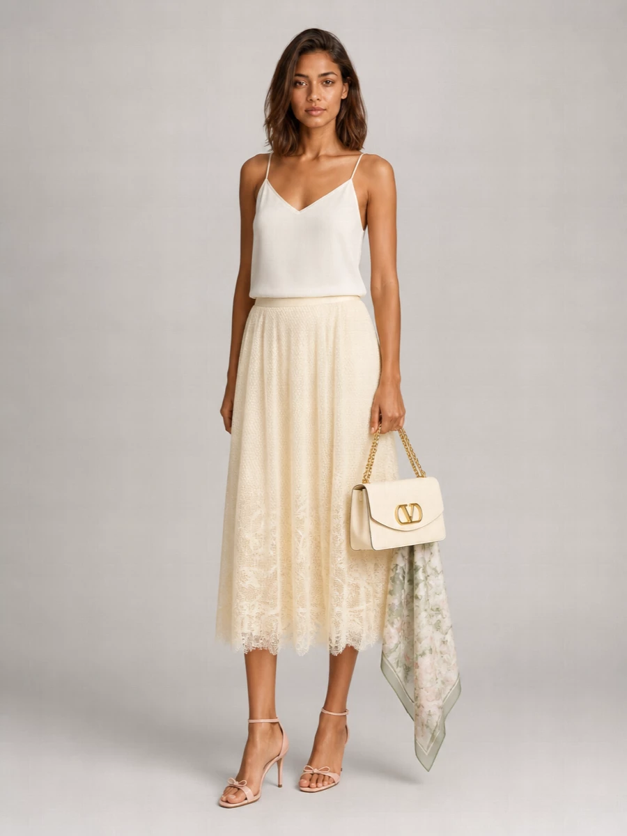 Fabiana Filippi Lace A-Line Skirt