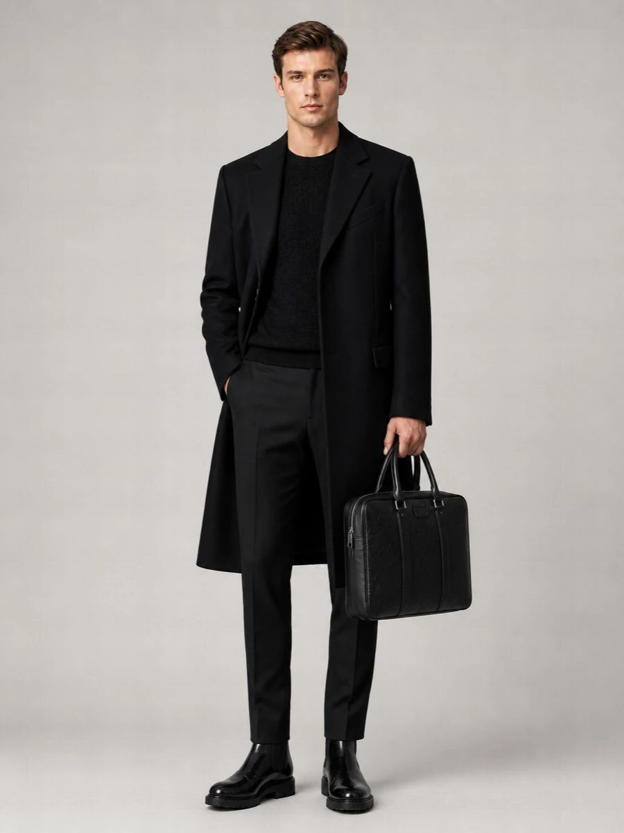Givenchy Virgin Wool Long Single Breasted Coat