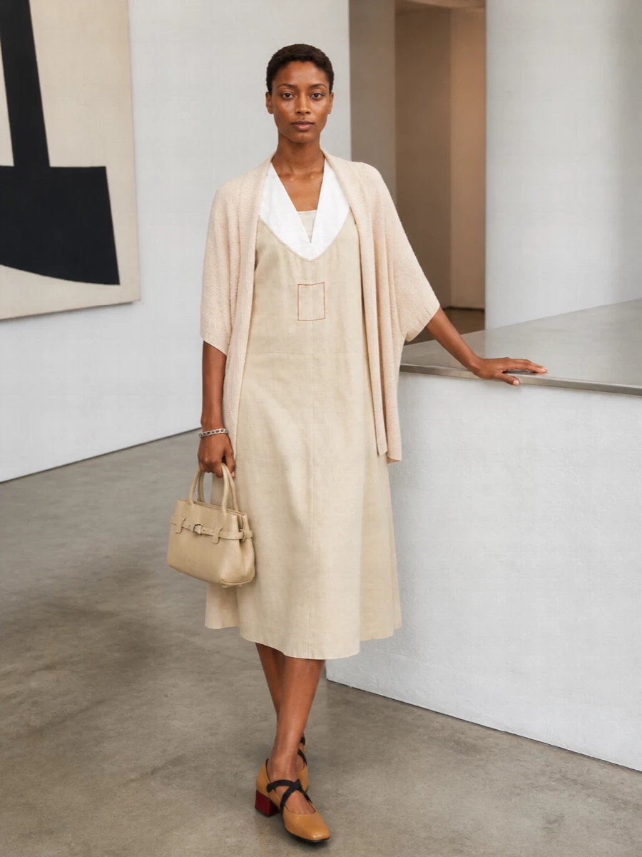 Uma wang sand midi dress camel heels