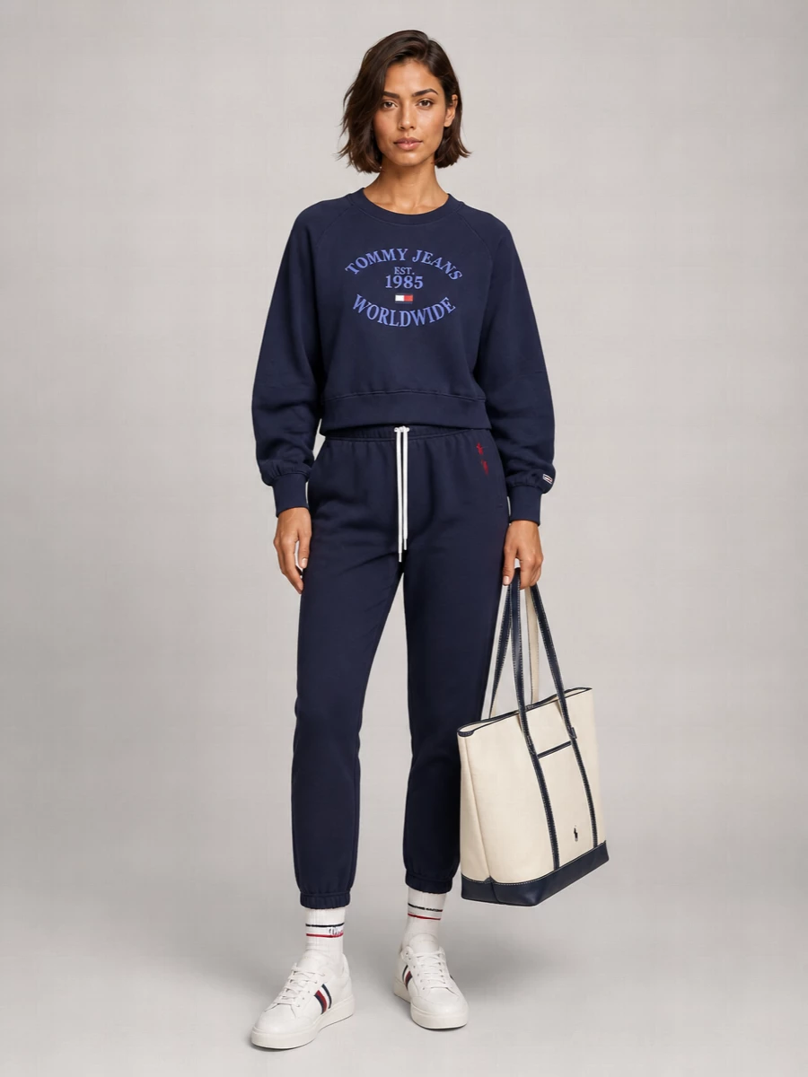 Tommy Hilfiger Cotton Relaxed-Fit Cropped Sweatshirt