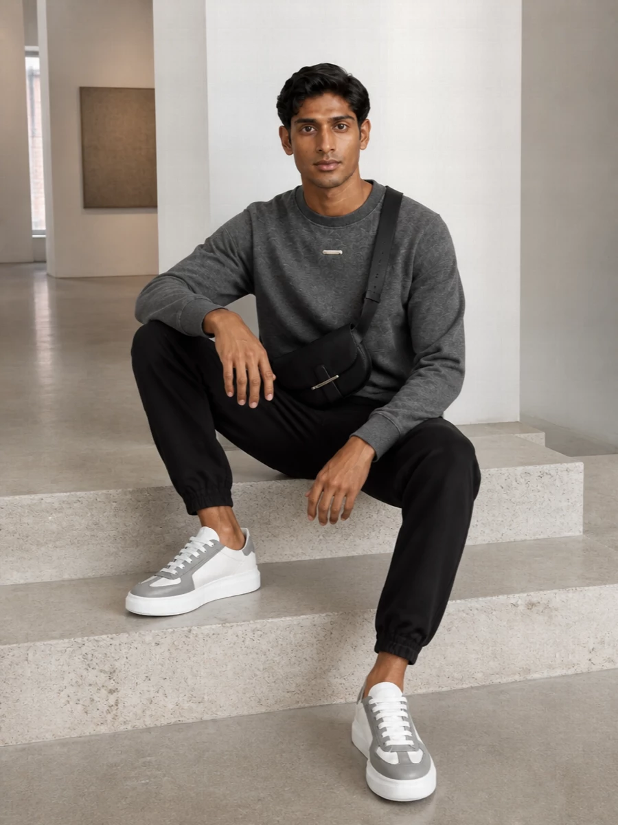 Alexander mcqueen grey sweatshirt black joggers