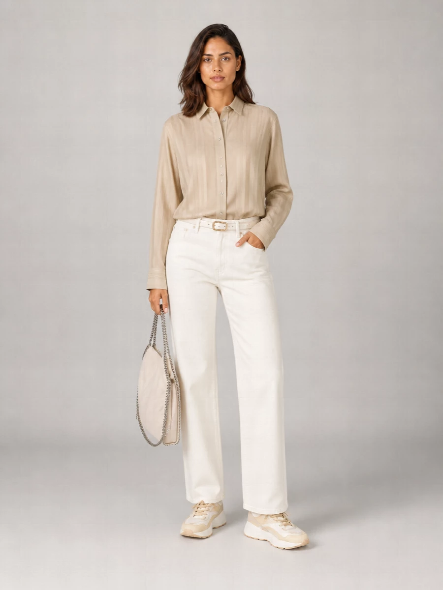 Stella Mccartney Two-Tone Denim Straight-Leg Jeans