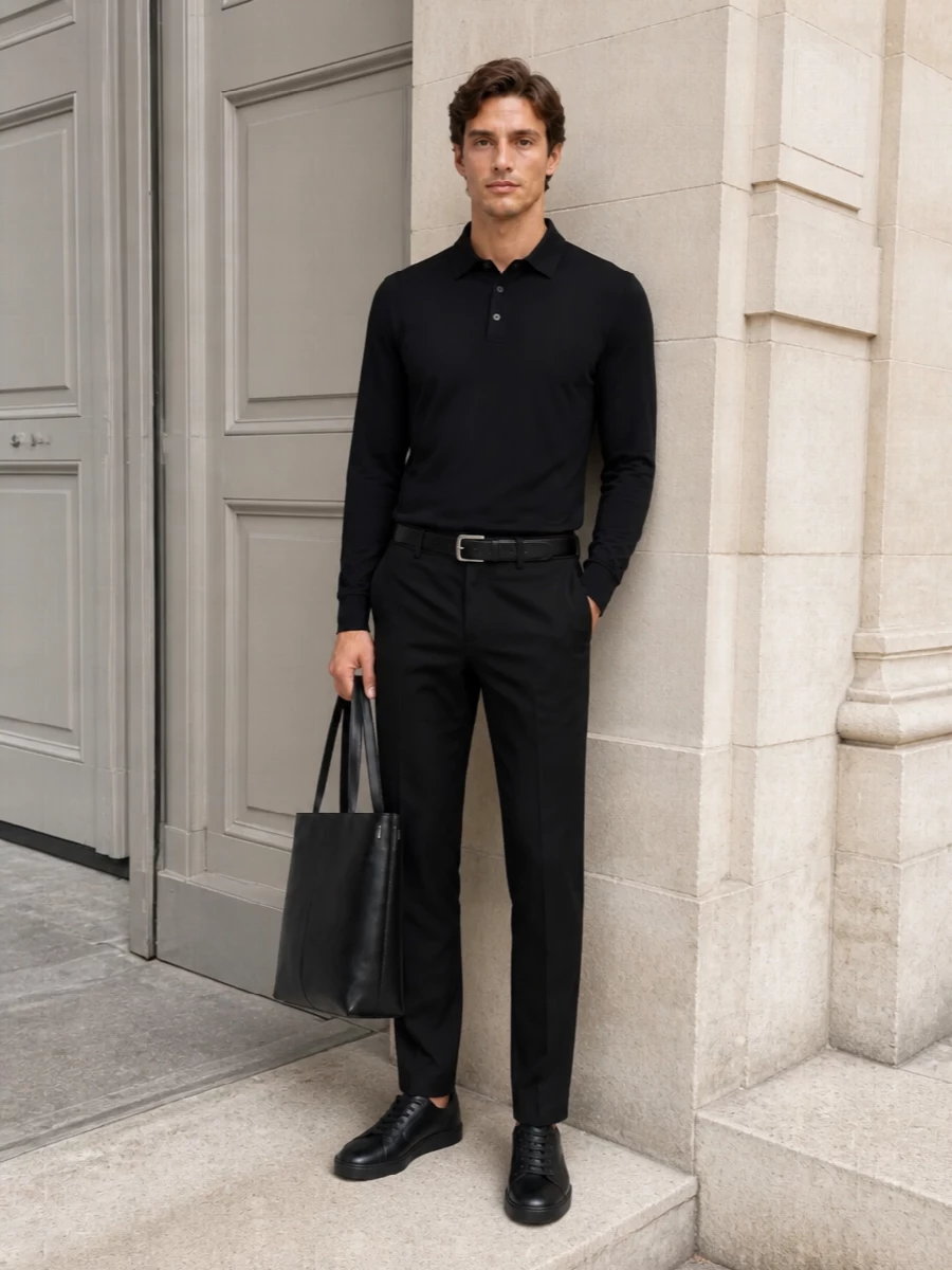 Zanone black polo pt torino tailored trousers