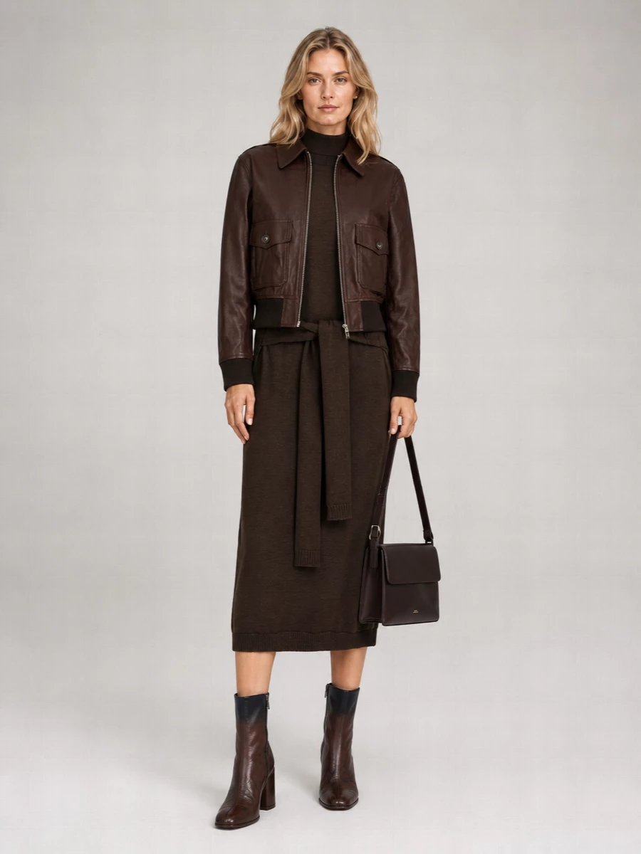 A.p.c. Leather Zip-Up Blouson Jacket