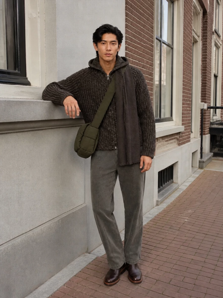 Our legacy cardigan charcoal trouser boots