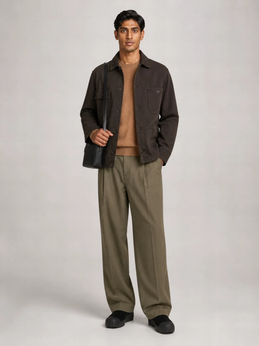 Emporio Armani Cotton Single-Breasted Coat