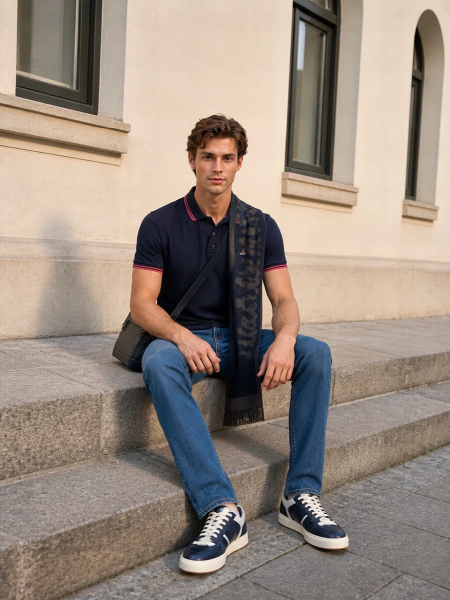 Vivienne westwood polo denim navy sneakers
