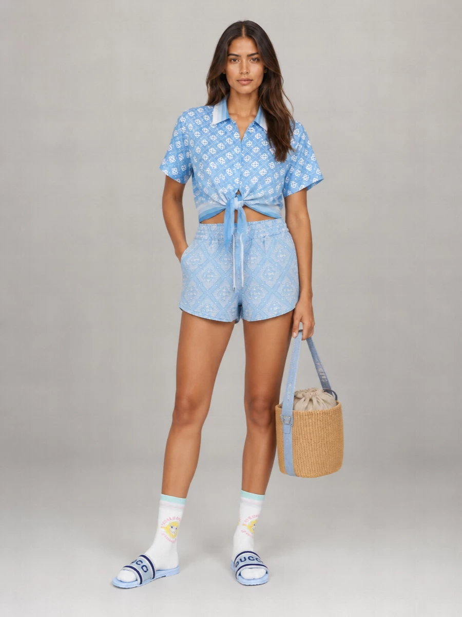 Casablanca Monogram Weave Knee-Length Shorts