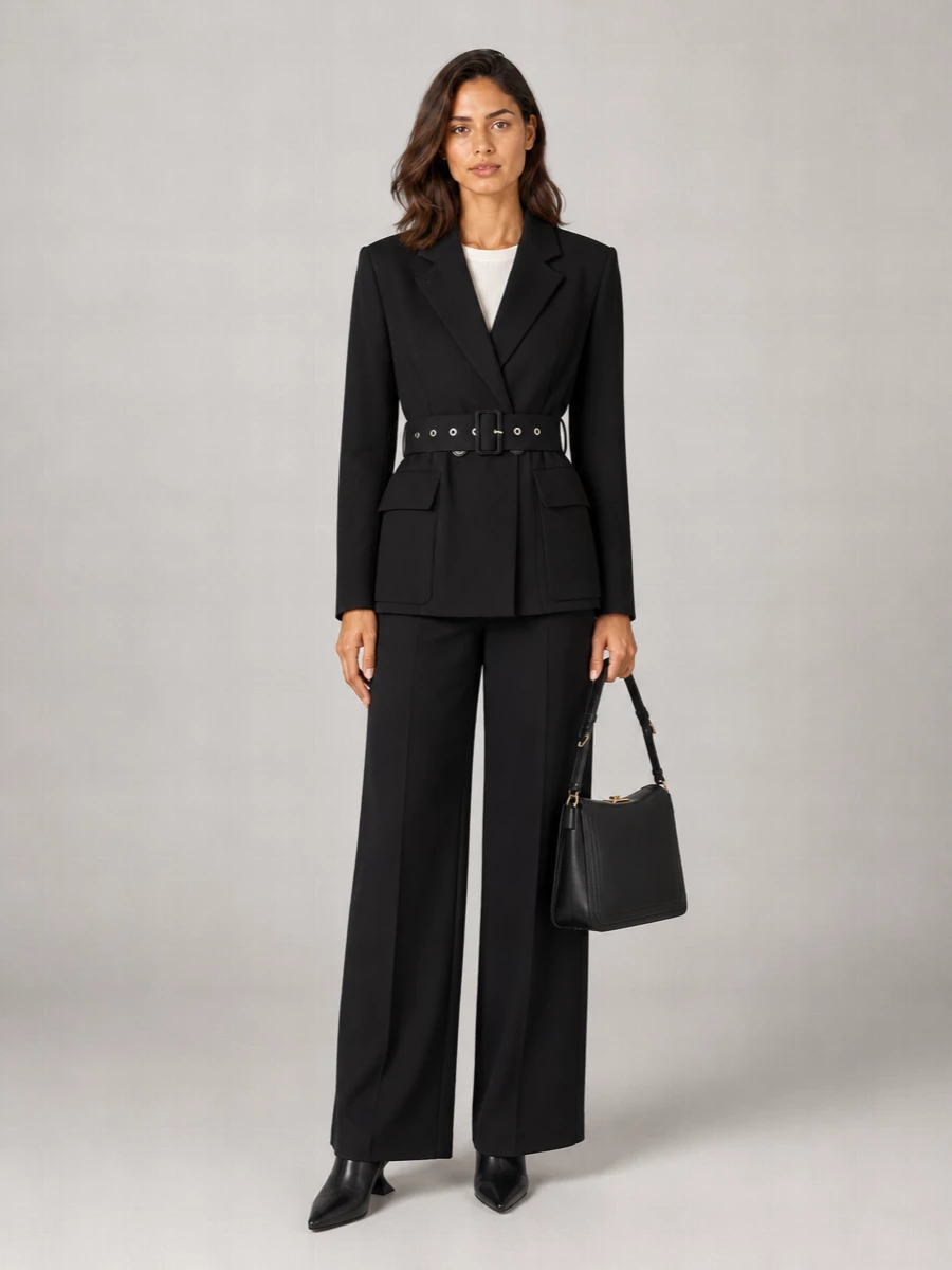Lanvin Wool Belted Double-Breasted Blazer